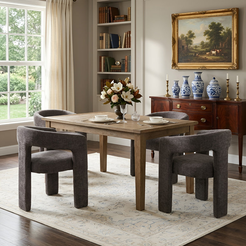 Chaise avec accoudoirs en fer Dalpat, Tissu gris foncé