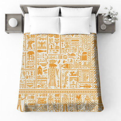 Couvre-lit matelassé égyptien «Hiéroglyphes égyptiens» de toutes tailles