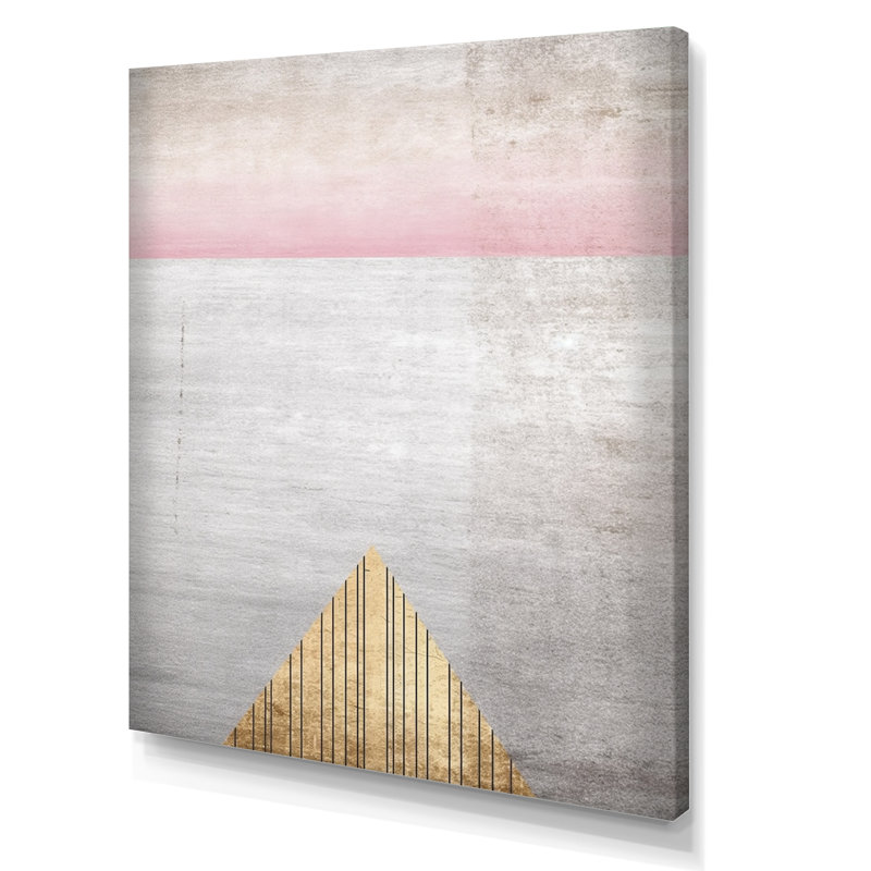 «Pink Gray Visions», impression géométrique sur toile, H 20 po x l 12 po, Toile tendue