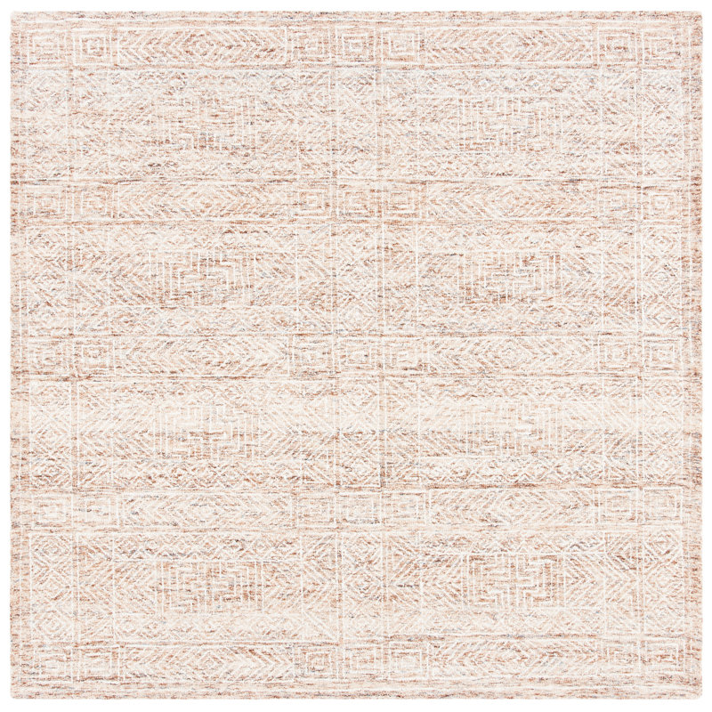 Essence Hand Tufted Wool Geometric Rug, Square 7'