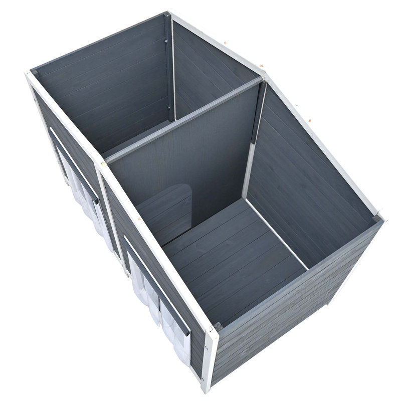 Niche pour chien en bois Danina, Gris, H 32 po x l 47,2 po x P 37,4 po