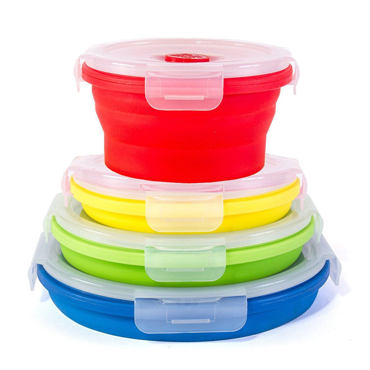 Collapse-it Silicone Food Storage Containers - BPA Free Airtight Silicone  Lids Collapsible Lunch Box Containers - Oven, Microwave, & Freezer Safe