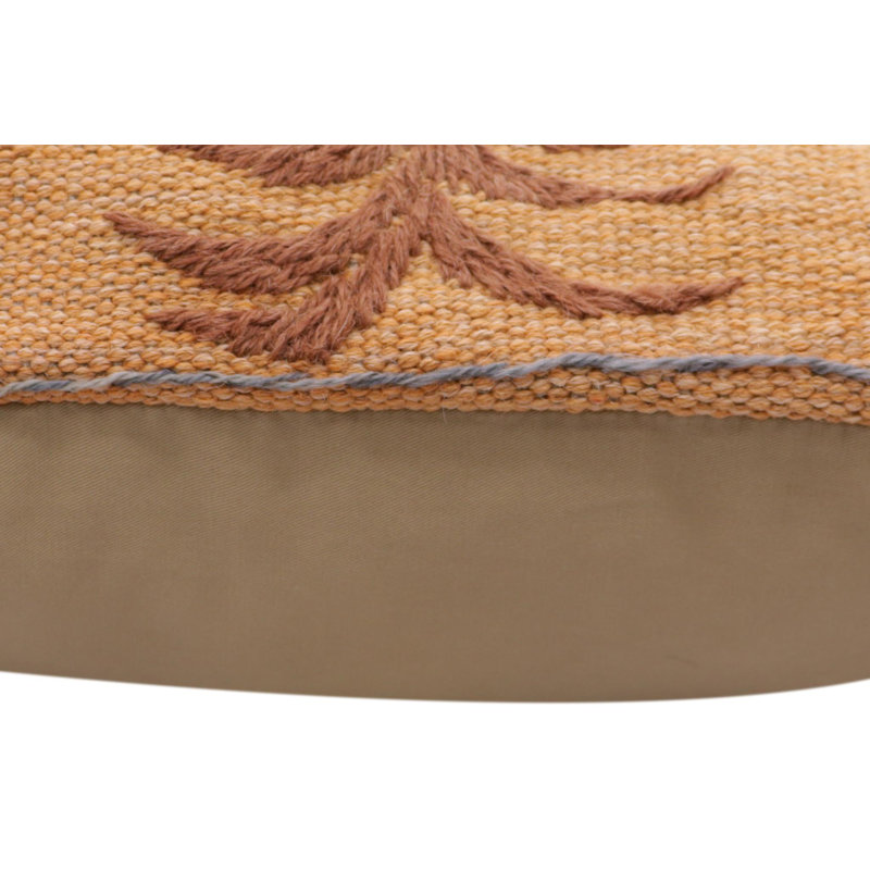 Housse et insert de coussin carré 100% laine, Noir / rouille