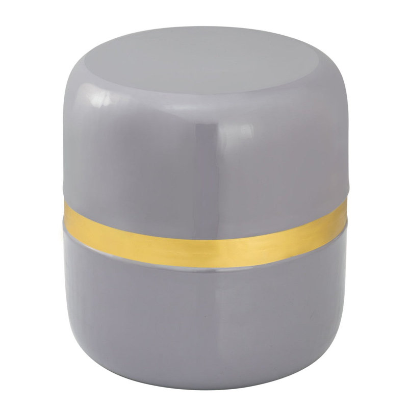 Evyl Drum End Table, Grey