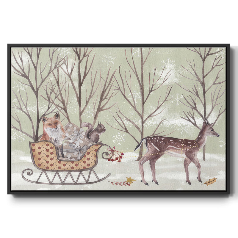 Christmas Time I, Toile avec cadre flottant noir, H 25 po x l 37 po x P 1,5 po