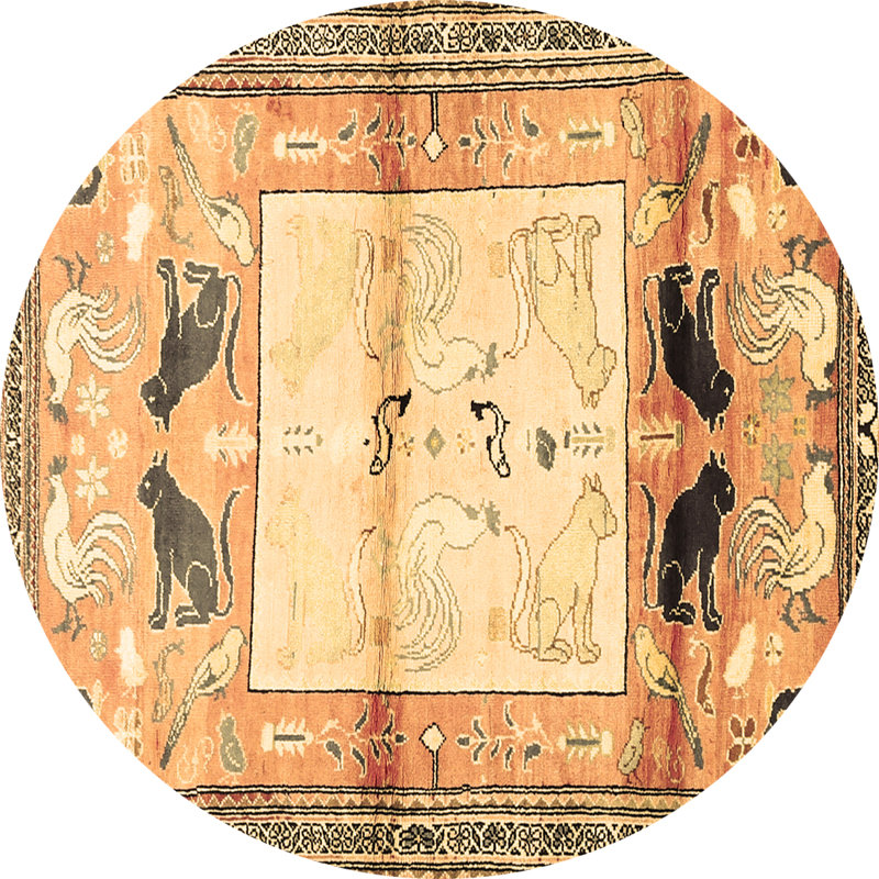 Aundrey Animal Print Indoor Rug, Round 3'