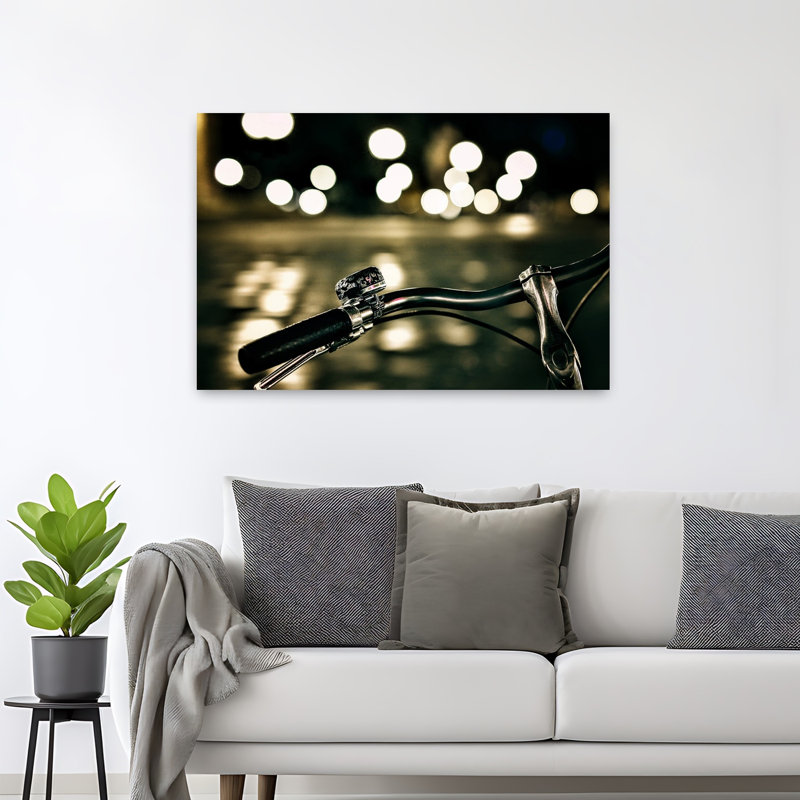 «Vintage Night Ride Dreamy Vintage Abstract City», reproduction d'art murale, 32" H x 48" W