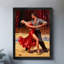 Décoration rétro noire encadrée de la Saint-Valentin, hommes et femmes dansant passionnés, impressions sur toile de style rétro-1993555747