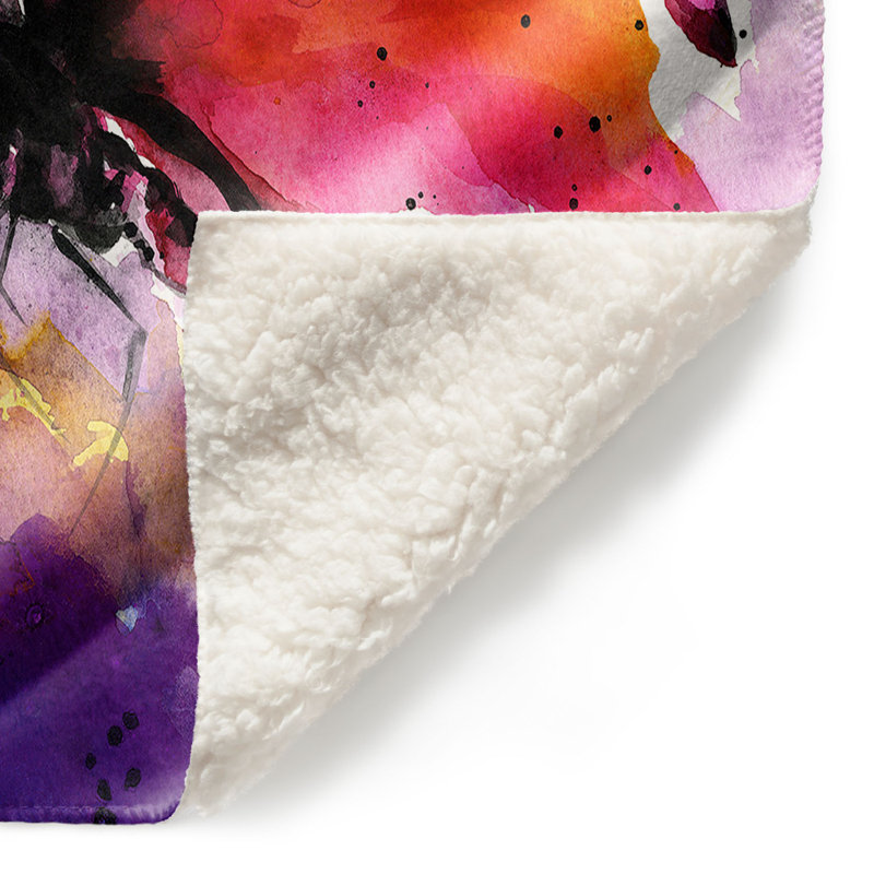 Couverture sherpa à la décomposition abstraite papillon, l 51 po x L 60 po