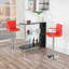 Tabouret de bar en similicuir rouge de style contemporain, ensemble de 2 tabourets de cuisine à hauteur réglable pour îlot de cuisine
