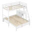 Lit simple superposé au dessus d'un lit double avec bureau intégré et trois tiroirs, blanc