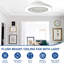Ventilateur de plafond encastré 19 po avec lumière DEL et télécommande, ventilateur de plafond à profil bas à 6 vitesses à intensité variable, pour salon, chambre à coucher, chambre d'enfant, salle à manger, coin-détente, porche.-331118470