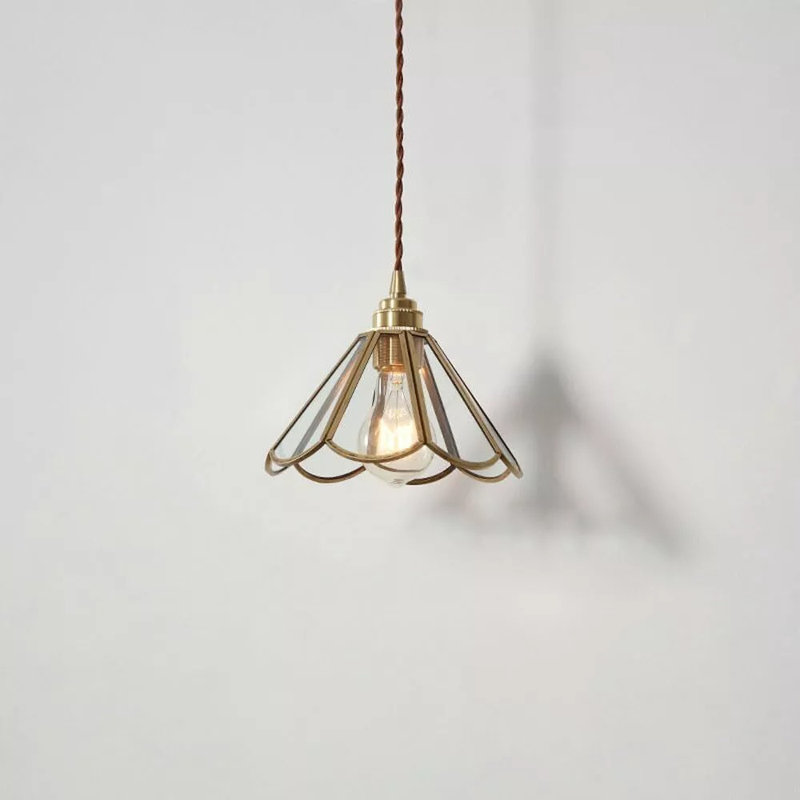 Ahmi 1 - Vintage Glass Pendant Light with Floral Design – Retro Hanging Lampshade for Living Room, Bedroom, Kitchen, Dining, and Bar