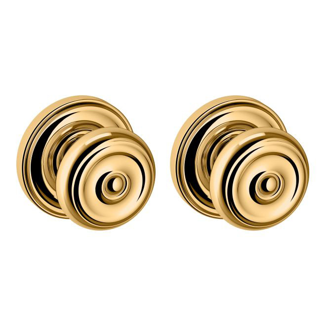 Colonial Passage Door Knob, Lifetime (PVD) Polished Brass
