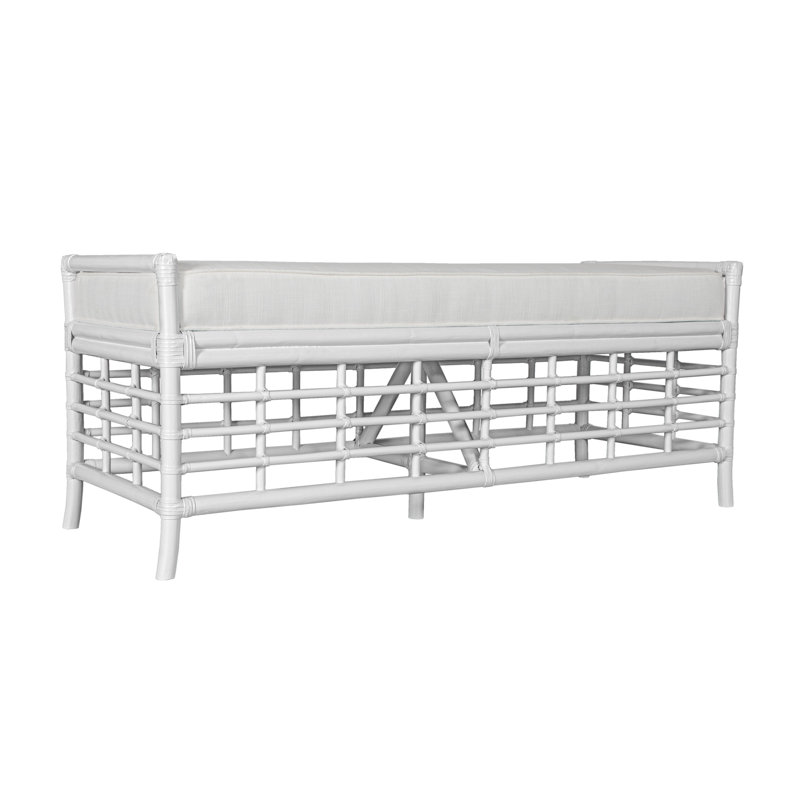Luna Upholstered Bench, White