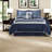 Luxurious 7-piece Navy Bedding Sets, Polyester Comfort, Modern Style For Home