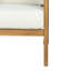 Chaise de patio d'extérieur en bois d'acacia avec coussin beige, fauteuil d'appoint simple en corde pour patio