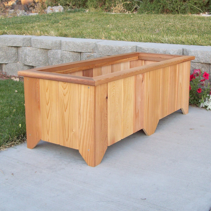 Cainsville Handmade Wood Planter Box, 17" H x 50" W x 20" D, Cedar Stain