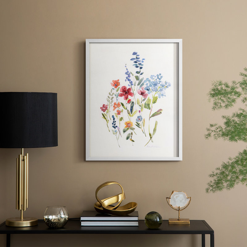 «Spring Flower Garden I», reproduction encadrée - bois massif, H 30 po x l 24 po, Blanc