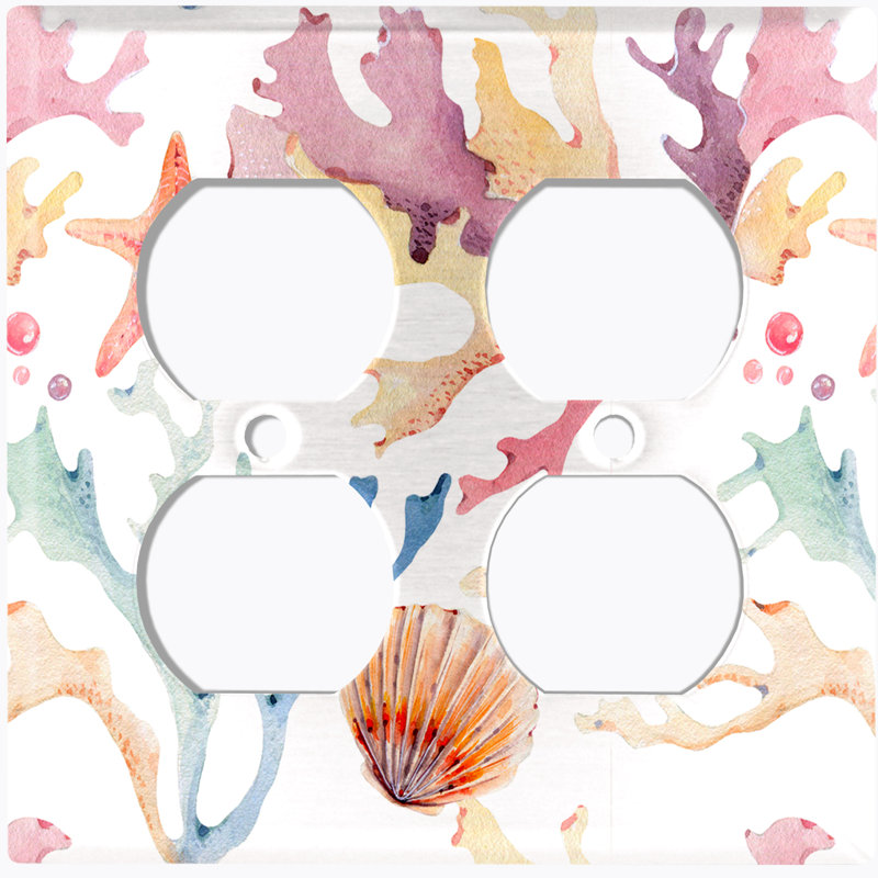 Plaque murale corail 2 prises Coral Reef Clam