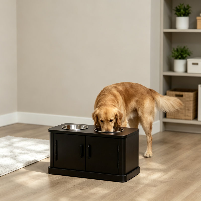 Gamelles pour chiens avec distributeur de nourriture pour animaux de compagnie et rangement