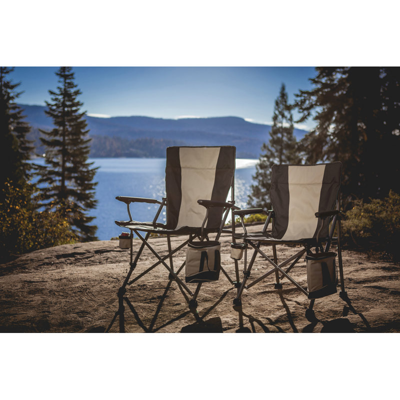 Chaise de camping Outlander XL capacité 400 lb avec glacière Dustin, Noir