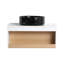Meuble-lavabo flottant peu encombrant avec rangement ouvert et lavabo vasque-364906942