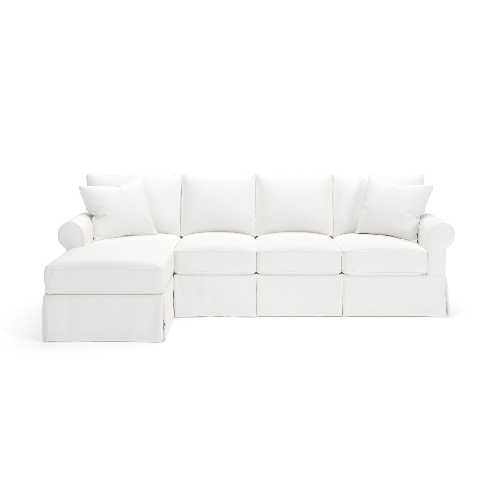 Amari Chaise Sectional, Left Hand Facing, Bayou Off White Canvas