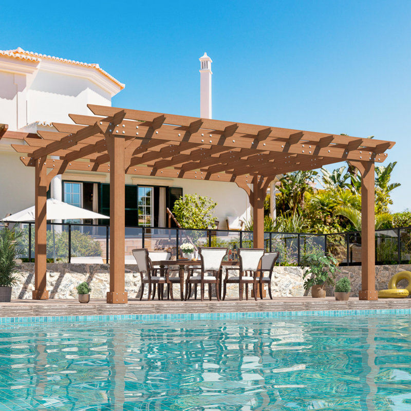 10 Ft. X 14 Ft. Solid Wood Pergola, 14 ft. W x 10 ft. D