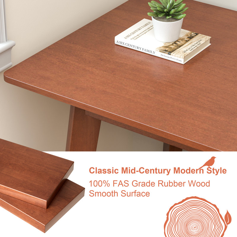 100% Solid Wood Desk 71" Mid Century Modern Desk Large 2 Person Vintage Writing Desk Simple Wooden Table For Restaurants, Home, Offices