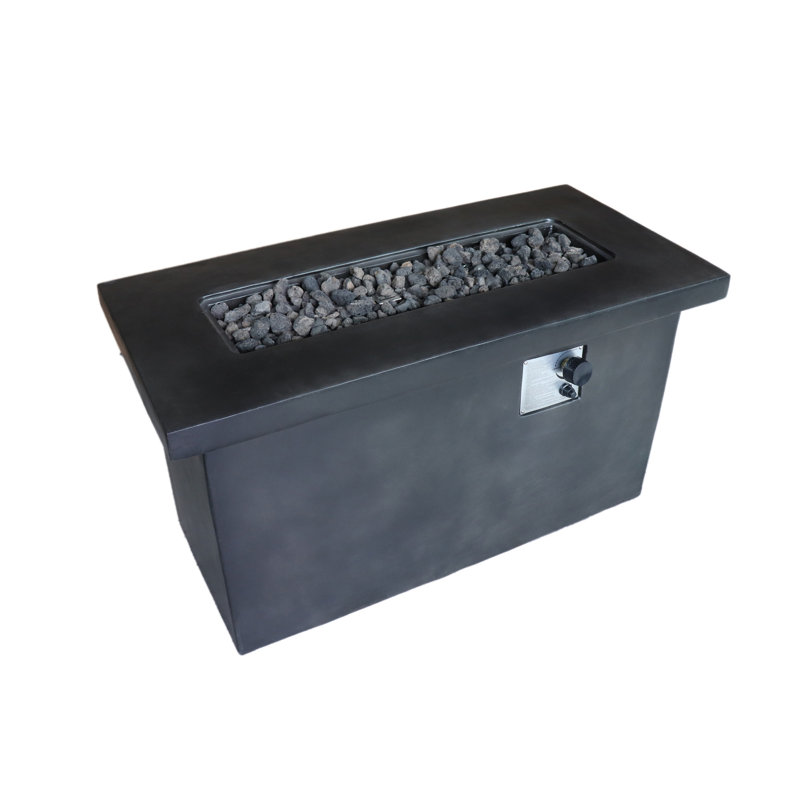 24'' H Concrete Propane/Natural Gas Outdoor Fire Pit Table, Charcoal