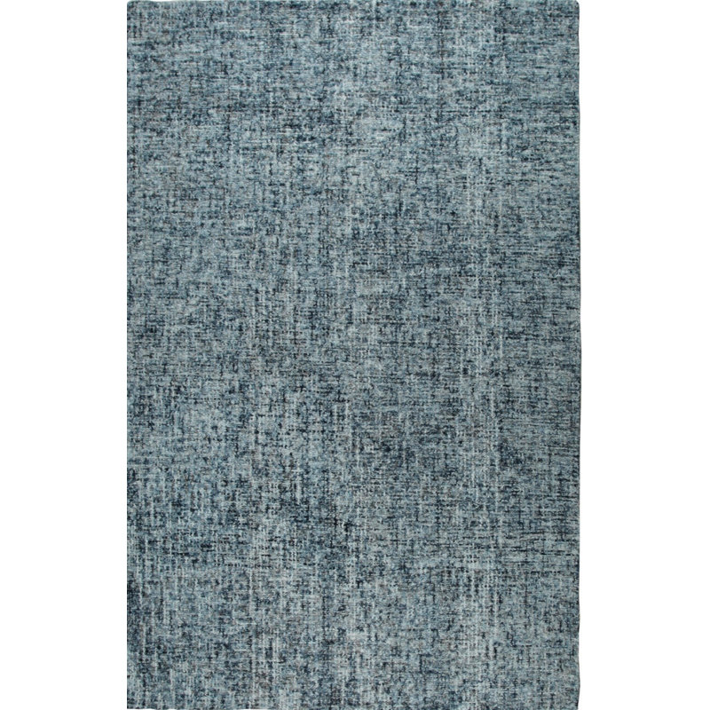 Hand Tufted Wool Area Rug, Dark Blue