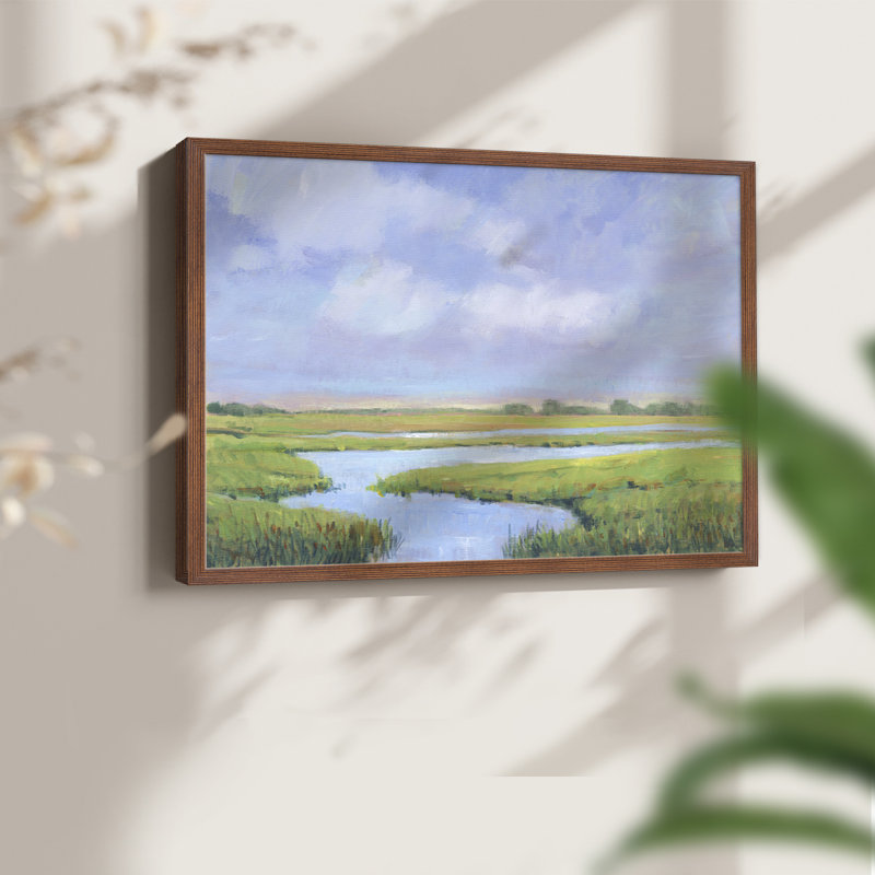 Summer Marsh II - Reproduction encadrée - Restickable, Noyer, H 22 po x l 28 po