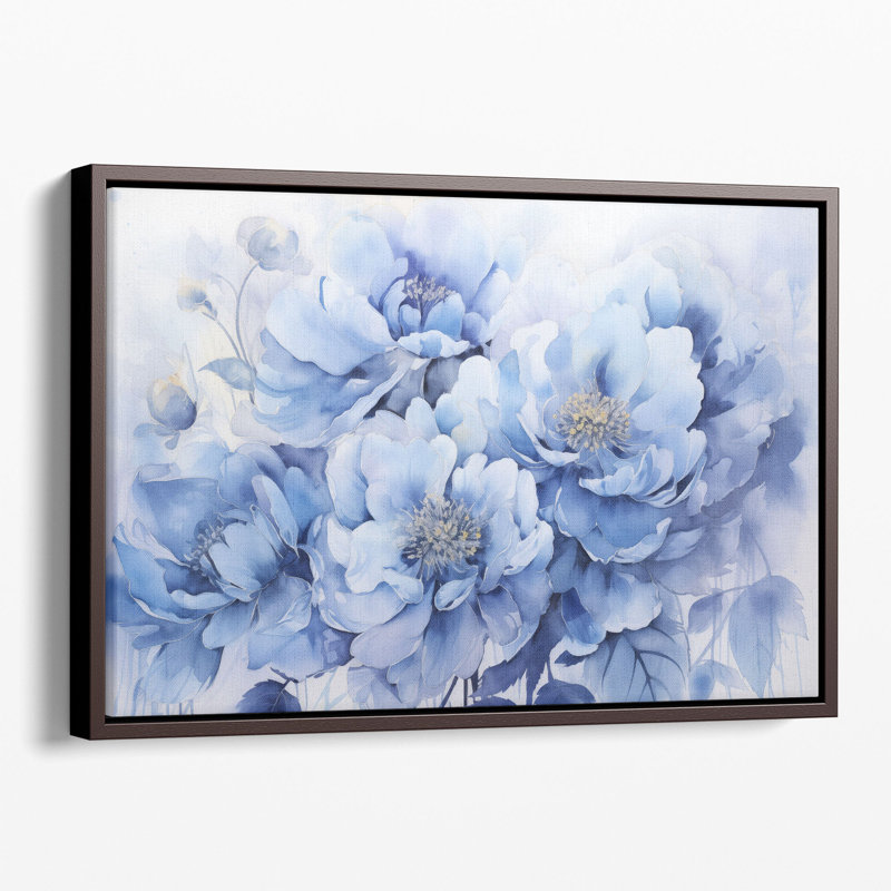 Indigo Petal Whispers, impression murale, Papier, H 20 po x l 30 po x P 0,02 po