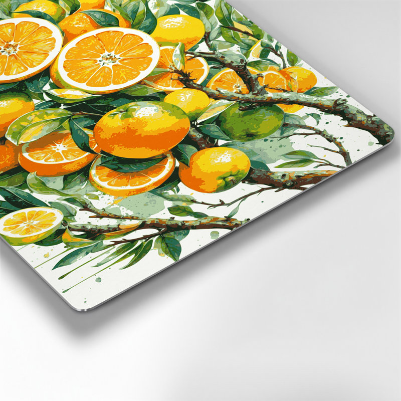 «Fruit Yuzu Brown», art mural en métal, H 11 po x l 14 po