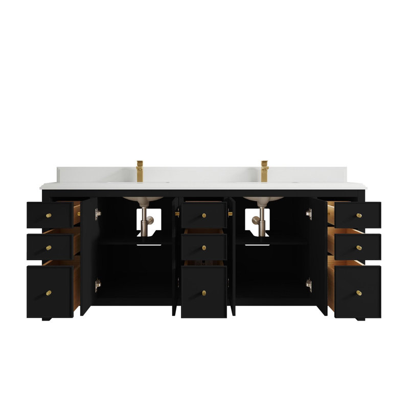 Ensemble de meuble-lavabo double 84 po Chicago, Blanc