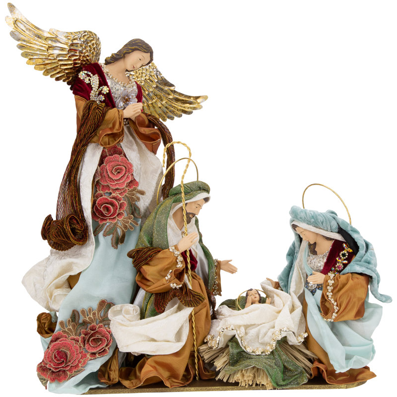 Praying Angel At Nativity - 21 X 19 Inches