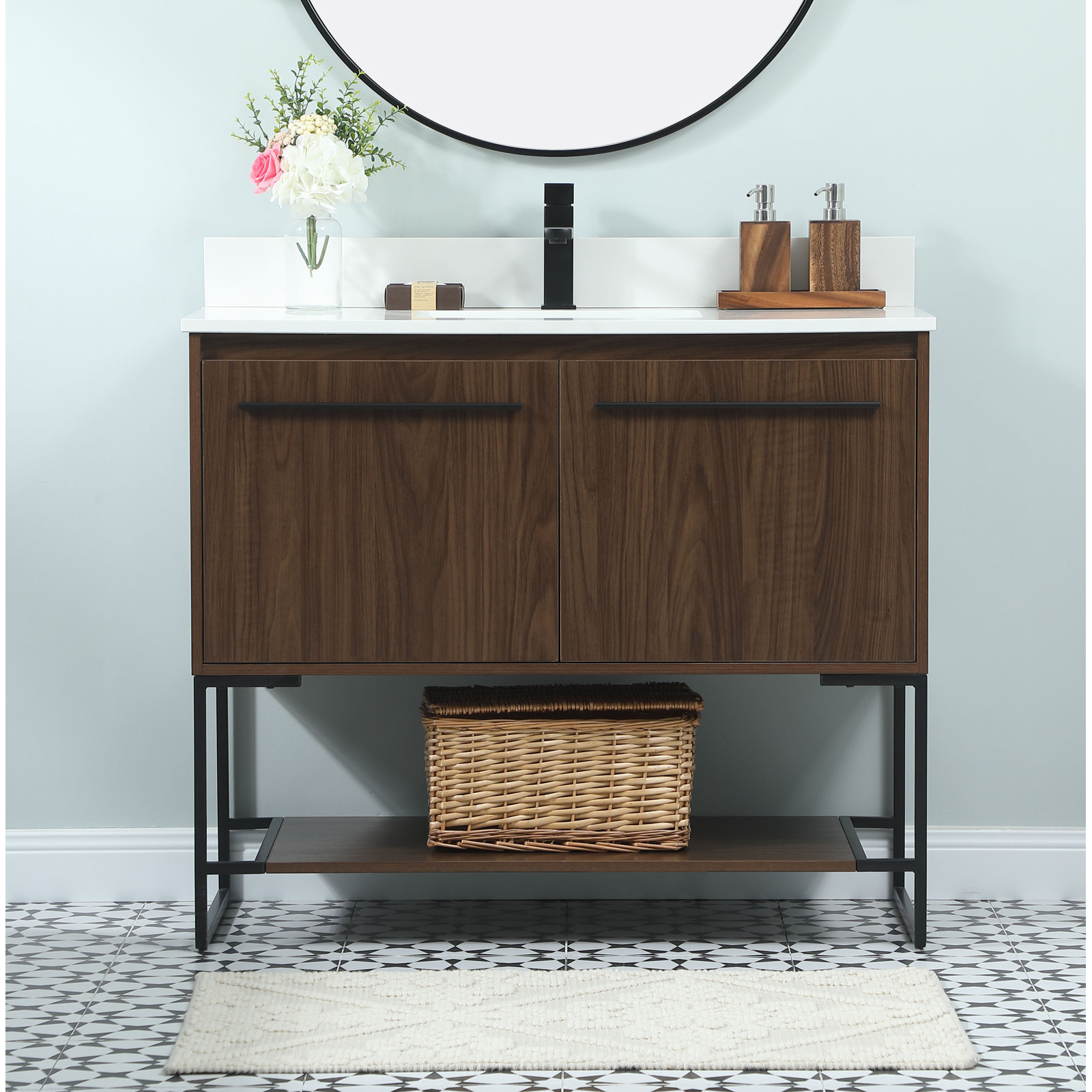 Rozell 40'' Single Bathroom Vanity, Walnut