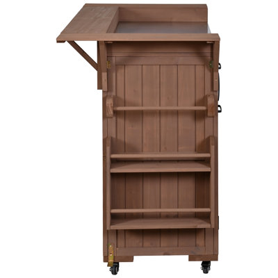 Chariot de barbecue extérieur avec plateau en acier inoxydable
