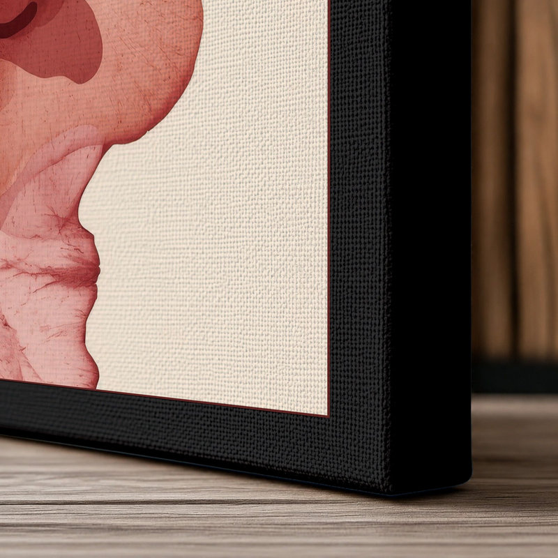 Crimson Flow Abstract - Wrapped Canvas, 18x12 - 45.7 x 30.5 cm, Black Border