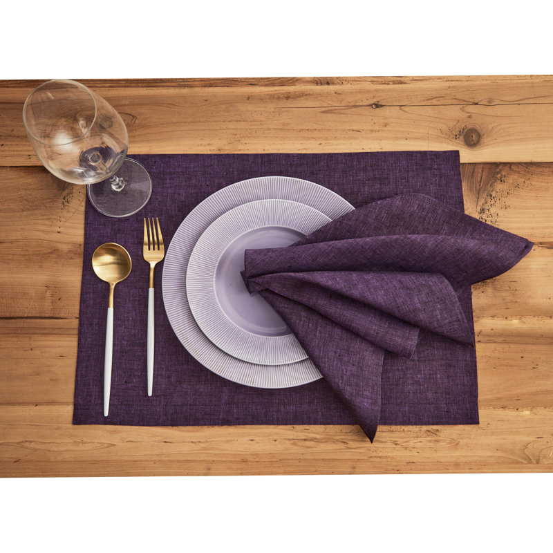 100% Pure Linen Dinner Napkins - Athena, Grape