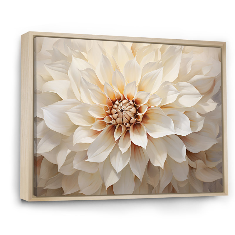 Minimalisme Dahlia I sur impression sur toile, H 12 po x l 20 po x P 1 po, Cadre flottant brun