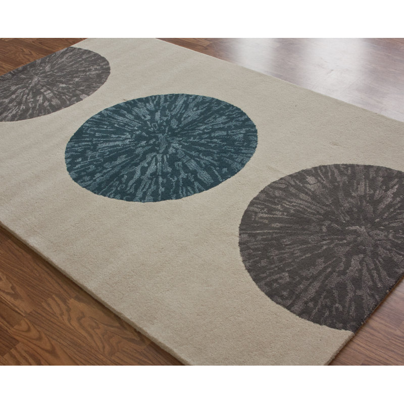 Tapis contemporain ivoire Anterrius Trio, Rectangle 5 pi x 8 pi