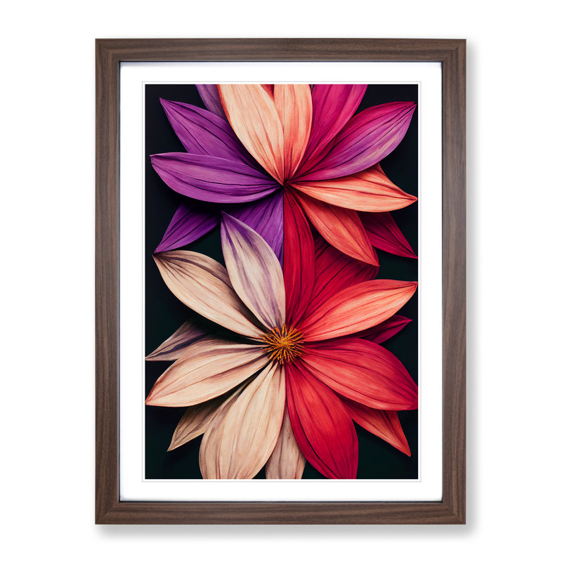 Everlasting Flowers - Framed Print, 34cm H x 25cm W x 2cm D, Walnut