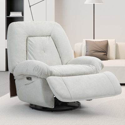 37.79'' Wide Swivel Recliner Chair, Glider Rocking Power Recliner With Massage And Heated