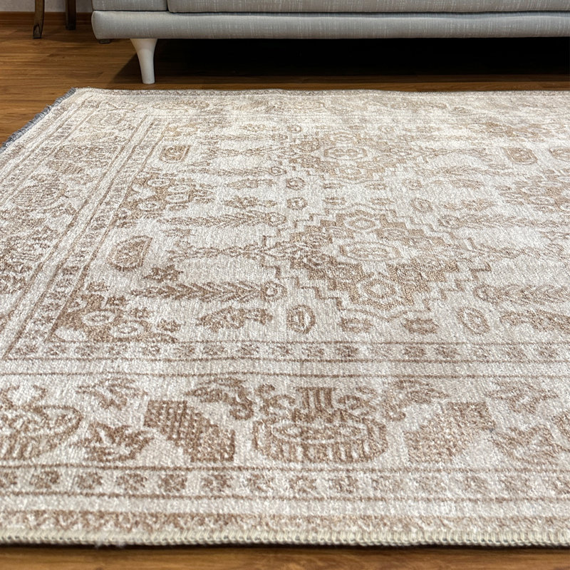 Tapis en coton tissé Alfa, Rectangle 5 pi 1 po x 7 pi 5 po