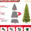 Arbre de Noël mince 11 pi avec 80 lumières à DEL blanc chaud 1180 Pe + Conseils 11 pi avec conception à charnières pour les appartements, assemblage rapide, apparence réaliste