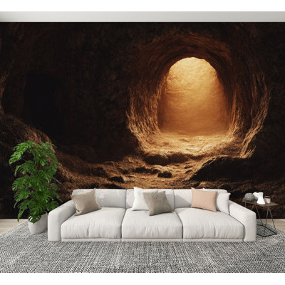 Peel and Stick Wallpaper Dark Medieval Castle Dungeon Ancient Prison Cell Stone Caves Wall Murals 100"H x 144"W Removable PVC Wall Paper Self-Adhesive Wall Decor for Bedroom Living Room Home Office