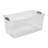 Sterilite 200 Quart Clear Stackable Latching Storage Box Container, Gray, 6 Pack