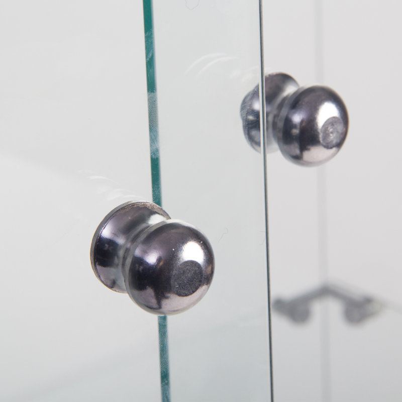 Vitrine en verre 2 couches avec 2 portes, Noir